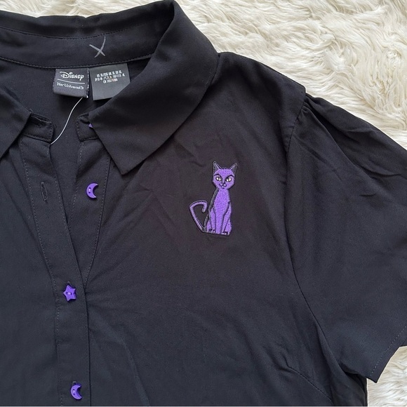 Disney Her Universe Top Hocus Pocus Tie Front Button Up Shirt XL NWT New - Picture 4 of 12